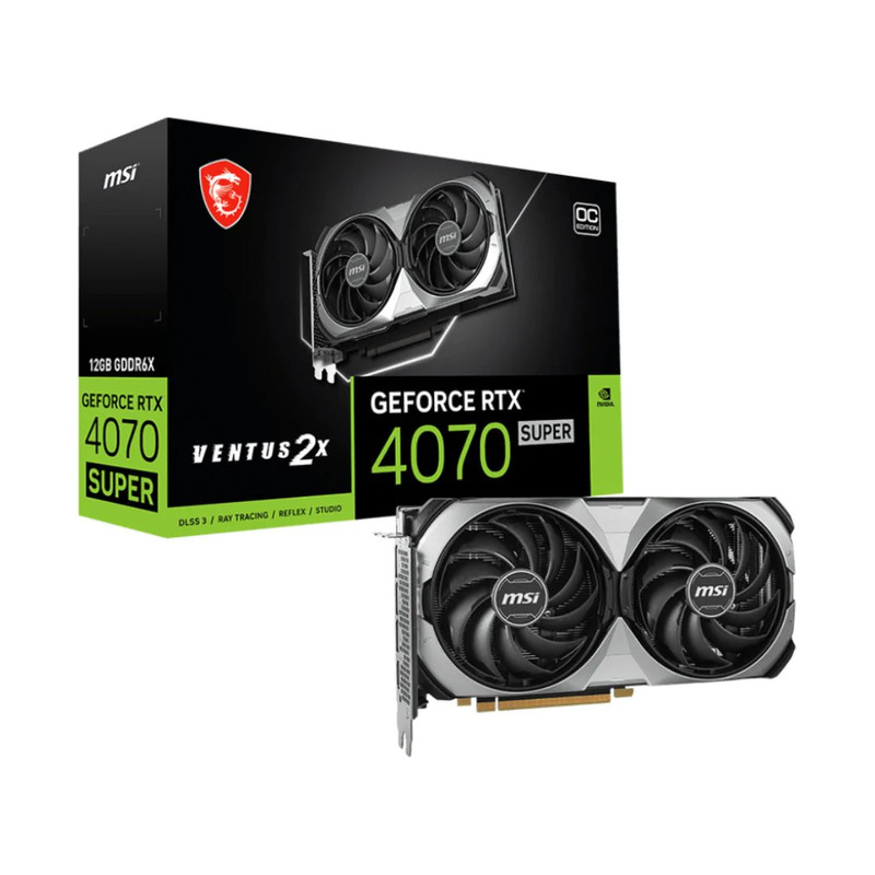 MSI Gaming GeForce RTX 4070 Super 12G Ventus 2X OC Graphics Card - كرت الشاشة